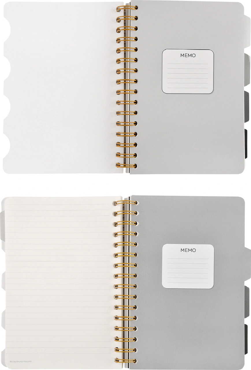 Spiralli Defter A5 4 Ayraçlı, 30 Yap. Çizgili, 30 Yap. Çizgili, 30 Yap. Noktalı, 30 Yap. Düz Desen1