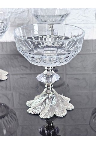 Paşabahçe Serisi Echo Kase & Magnolıa Kase & Dondurmalık & Şekerlik Semerkand Gümüş Döküm Ayaklı Naturel