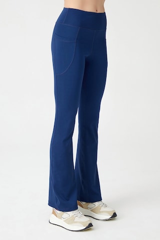Los Ojos Kadın Lacivert Yüksek Bel Toparlayıcı Çift Cepli Ispanyol Paça Tayt Bootcut Lacivert