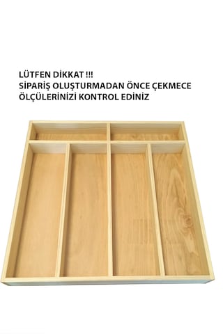 Ahşap Kepçelik 45x46 Cm. Mutfak Çekmecesi Servis Gereçleri Düzenleyici Organizer