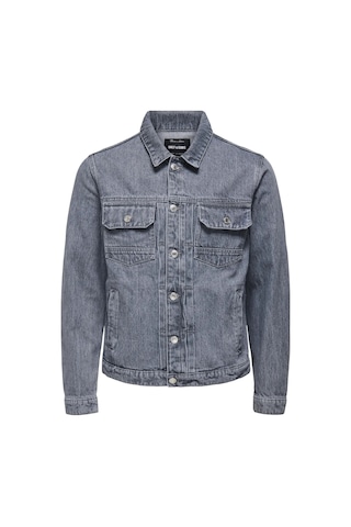Only & Sons Erkek Geniş Yaka Kot Ceket - 22032036 Gri