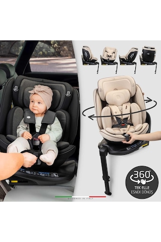 Elele Stradafix 360 Dönen I-size Oto Koltuğu İsofix 40-150 Cm 0-36 Kg Pudra