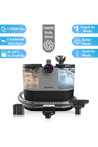 Womidi Dy-506f Buhar Fonksiyonlu Halı Yıkama Dijital Ekran Halı Koltuk Yıkama Ve Leke Çıkartma Makinesi Dy-506f