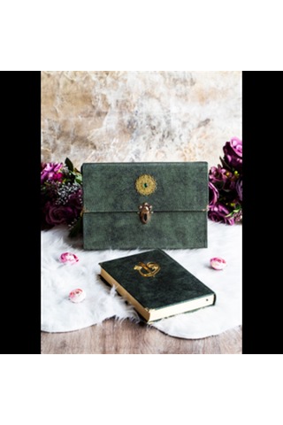 Hatim Çantalı Kadife Kuranı Kerim 29X19 Cm Sesli Dinleme Yeşil