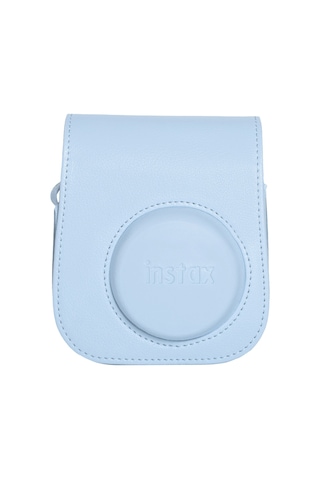Fujifilm Instax Mini 12 Fotoğraf Makinesi + Çerçeve + Deri Kılıf Seti Mavi