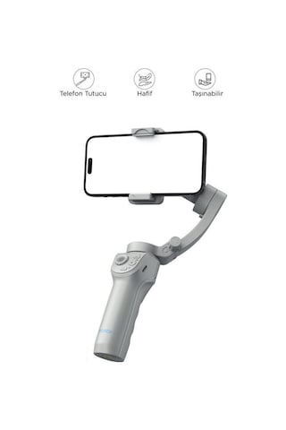 Tripod Gimbal Özellikli Çok Amaçlı Selfie Çubuğu M01 Gri