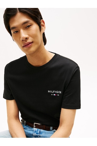 Tommy Hilfiger Brand Love Small Hılfıger Tee Erkek Siyah T-shirt - Mw0mw41456