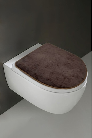 Klozet Kapak Örtüsü Ultrasoft Düz Kahve Kahverengi