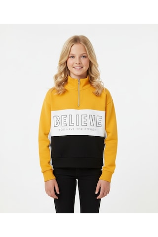 Believe Kız Çocuk Sweatshirt Sarı