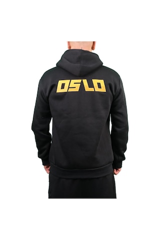 Oslo Bear Siyah Nakışlı Kapüşonlu Sweatshirt Siyah