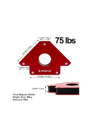 Manyetik Açılı Kaynak Tutucu Mıknatıs Gönye 75 Lbs