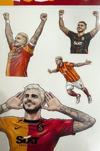 X Dekomus Lisanslı Galatasaray "mauro Icardi" Sticker Sheet Altın