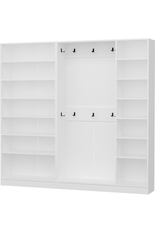 Minar Kale210 5 Kapaksız 3 Bölme Raf Portmanto Beyaz