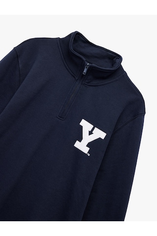 Koton Uzun Kollu Yarım Fermuarlı Lisanslı Yale Baskılı Şardonlu Sweatshirt Lacivert 6wam70142mk Lacivert
