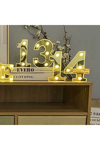 Konesam Led Rakamlı Dekoratif Işık - Sıcak Beyaz Sabit Aydınlatma, Doğum Günü, Parti Ve Özel Etkinlikler İçin Dekorasyon Aleti Pil Dahil Değil Diğer