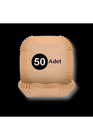 50 Adet Air Fryer Pişirme Kağıdı Tek Kullanımlık Yağ Geçirmez Yapışmaz Kare Tabak Model 20 Cm