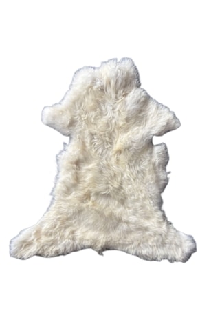 Gerçek Uzun Tüylü Koyun Postu - Naturel Uzun Tüylü Koyun Postu - Doğal Post Paspas Beyaz