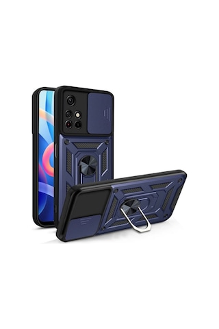 Smcase Xiaomi Redmi 10 2022 Kılıf Kamera Korumalı Yüzüklü Tank