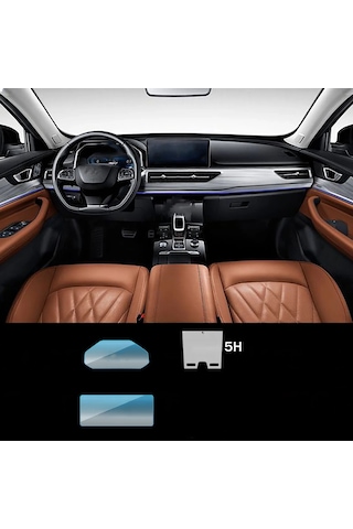 Chery Tiggo 8 Pro Uyumlu Navigasyon Dijital Gösterge Klima Kontrol Ekranı 3'lü Set 9H Nano Ekran Koruyucu