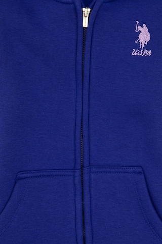 U.S. Polo Assn. Kız Çocuk Mor Kapüşonlu Fermuarlı Şardonlu Basic Sweatshirt 50316809-VR038