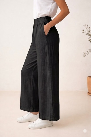 Estewoman Estewomanfashion Müslin Pantolon %100 Pamuk siyah