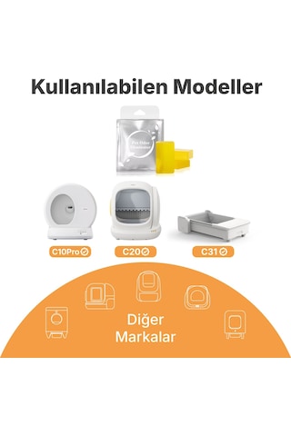 Ubpet Akıllı Kedi Tuvaletleri Koku Giderici Jel Odor Eliminator Ferahlatıcı 3 Lü Paket, Sarı