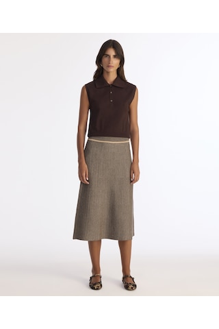 Yargıcı A Form Triko Etek 25kket4015x 059 Gri