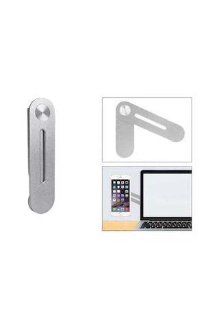 Zore F21 Laptop - Monitör Telefon Tutucu-Gümüş-Gümüş