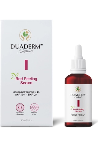 Akne Karşıtı, Onarıcı Red Peeling Serum Aha 10% + Bha %2+ Liposomal Vit E 1% 30 Ml