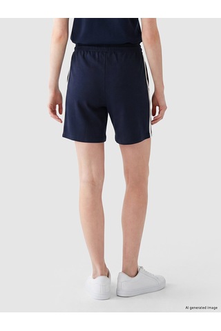 Lcw Comfort Lacivert Beli Lastikli Şeritli Kadın Şort