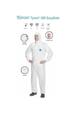 Tyvek 200 Easysafe Chf5 Tek Kullanımlık Koruyucu Tulum Tip 5-6