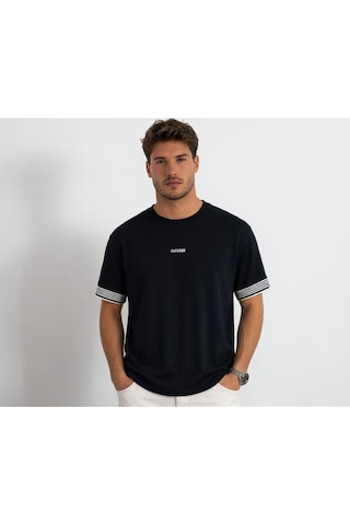 Cazador Erkek T-shirt Dokuma Kısa Kol 44710 Laciver Lacivert