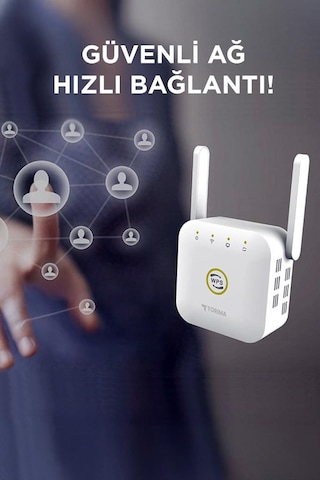 Torima WR-25 300 Mbps Wifi Sinyal Yakınlaştırıcı Güçlendirici Router Beyaz