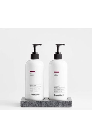 Crate & Barrel Hayes 2 Yuvalı Siyah Mermer Sabunluk, Şık Ve Fonksiyonel Tasarım Aynalar Ve Banyo Aksesuarları Çok Renkli