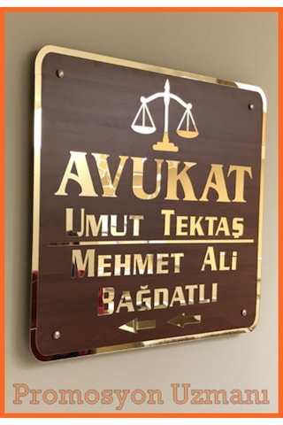 Pleksi Tabela - Avukat Tabelası - Kabartma - Kişiye Özel Isimlik