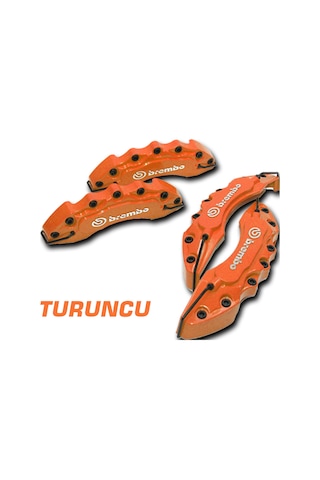 Turuncu Brembo 4'lü Kaliper Seti Kabartmalı