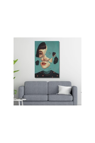 Tekli Dikey Kanvas Psikoloji Poliklinik Tablosu Sürrealist Kadın, 40 X 60 Genel