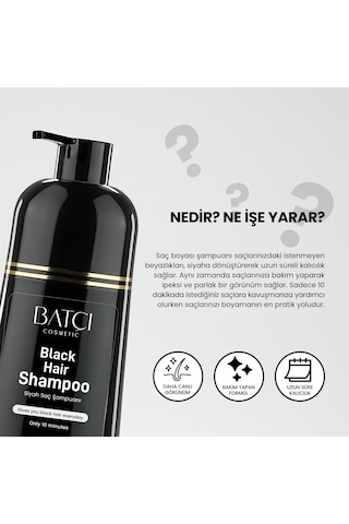 Batçı Saç Siyahlaştıran Anında Etkili Beyaz Kapatıcı Şampuan 350 ML