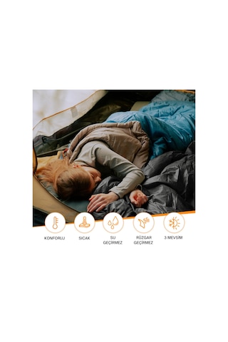 Kingcamp Oxygen 250-d Çift Kişilik Yastıklı Uyku Tulumu M.grey Gri