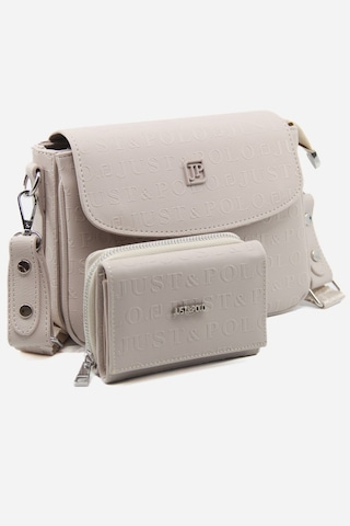 Just Polo Yeni Sezon Kolon Askılı 4 Bölmeli Kadın Omuz Çantası Ve Cüzdan Kombini Pbu217402 Taş