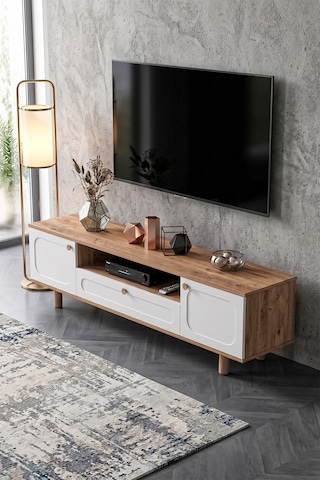 Bohem 180 Cm 3 Kapaklı Tv Ünitesi - Geniş Tv Sehpası - Sunta Çam