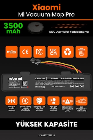 Xiaomi Mi Vacuum Mop Pro 3500mAh Robot Süpürge Bataryası