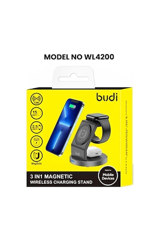 Budi WL4200 Wireless Charger 3-in-1 15w Kablosuz Şarj Ünitesi
