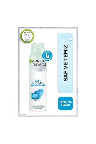 Garnier Mineral Saf&Temiz Kadın Sprey Deodorant 150 ML x 3
