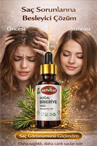 Safvital Biberiye Yağı 20 Ml - Saç Ve Cilt Bakım & Aromaterapi Bitkisel Kullanıma Uygun Saç Derisi Bakım Yağı