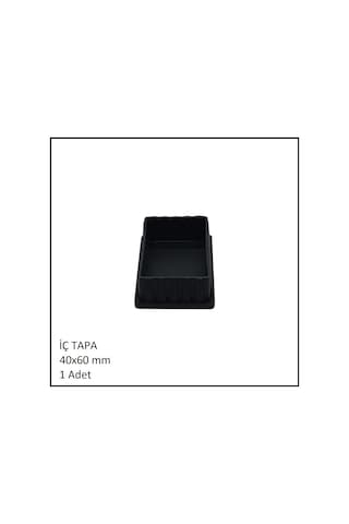 Plastik İç Tapa, Profil Tapası, Dikdörtgen, Siyah, 40x60 Mm Siyah