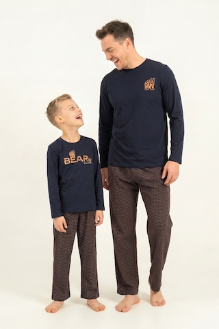 Arnetta Baba Oğul Bear Club Lacivert Uzun Kol Pijama Takım Ar3824-a-v1 Ar3824-a-v1