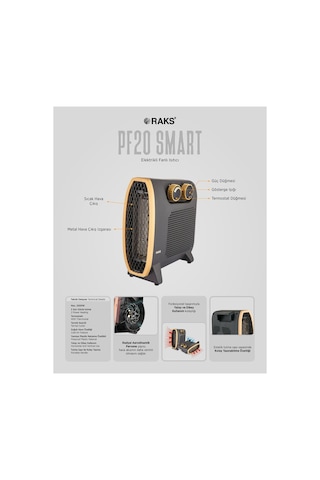 Minisan PF20 Smart Fanlı Isıtıcı 2000 W Termostatlı Radyal Aerodinamik Isıtıcı