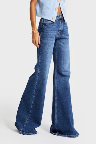 it's basic Kadın Koyu Mavi Renk 2w5-5 Mry Flare Fit Komfort Kumaş İç Boy 83cm Denim Jean