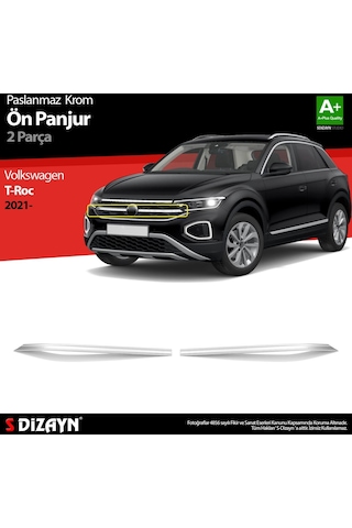 S-Dizayn  Volkswagen T-roc Makyajlı Krom Ön Panjur 2 Prç. 2021 Üzeri